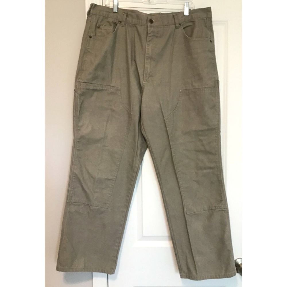 Cargo Carpenter Pants Men's 40x30 Workwear Khaki Double Knee Trousers Bear River